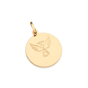 Medalha Anjo Personalizável Banhada a Ouro 18k - tam.único 542816