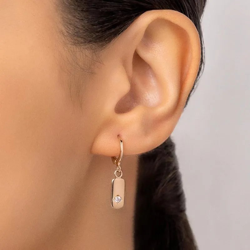 Brinco argola folheado a ouro 18k com zircônias - 527238 - Imagem 2