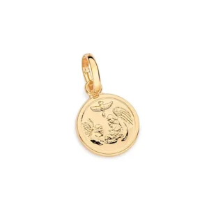 Pingente redondo batismo folheado a ouro 18k - tam.único 542782
