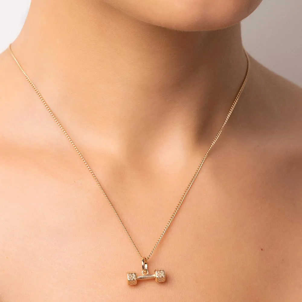 Pingente halter de academia folheado a ouro 18k - 542772 - Imagem 2