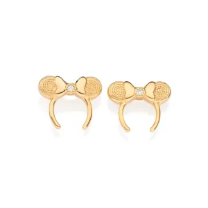 Brinco Tiara Minnie Banhado a Ouro 18k com Zircônias - tam.único 527312