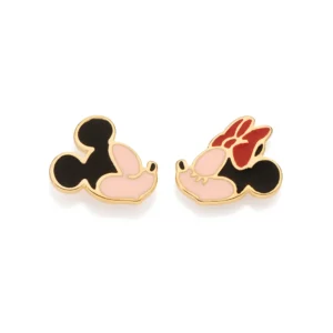 Brinco Mickey e Minnie Banhado a Ouro 18k Com Aplicação De Resina - tam.único 527314