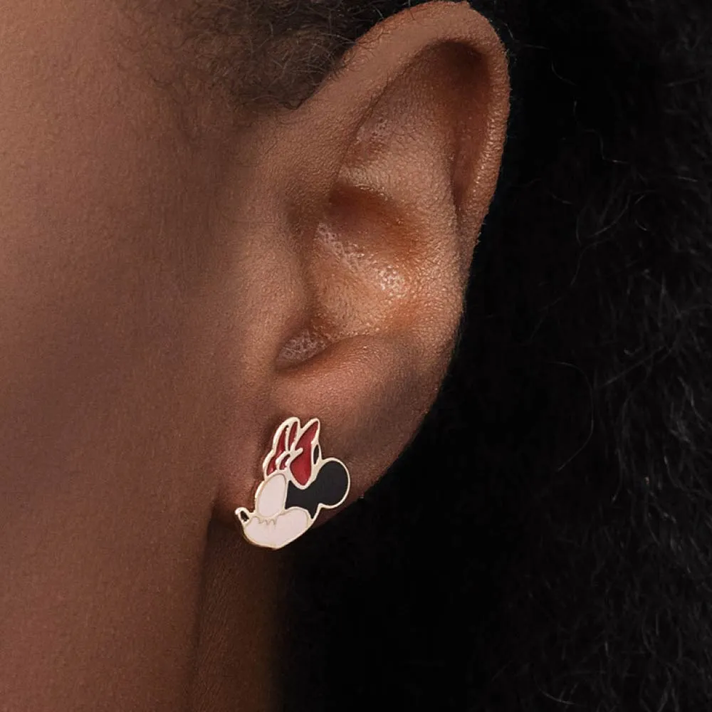 Brinco Mickey e Minnie Banhado a Ouro 18k Com Aplicação De Resina - tam.único 527314 - Imagem 2