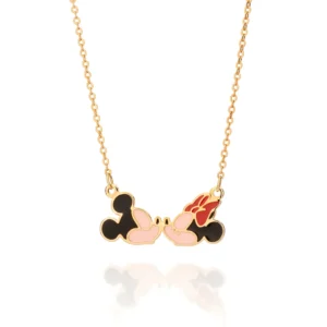Gargantilha Mickey e Minnie Banhado a Ouro 18k Com Aplicação De Resina - tam.único 532525