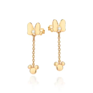 Brinco Pêndulo Laço Minnie Banhado a Ouro 18k Com Zircônias - tam.único 527315