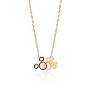 Gargantilha Mickey e Minnie Entrelaçados Banhado a Ouro 18k Com Zircônias - tam.50 532527