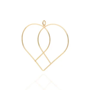 Maxi pingente coração banhado a ouro 18k - tam.único 542630