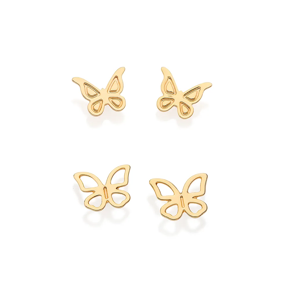 KIT BRINCO BORBOLETAS BANHADO A OURO 18K - TAM.ÚNICO 527367 - Imagem 3