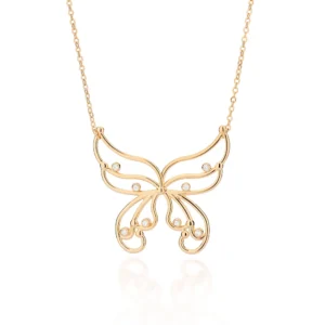 GARGANTILHA BORBOLETA BANHADA A OURO 18K COM ZIRCÔNIAS - TAM.50 532539