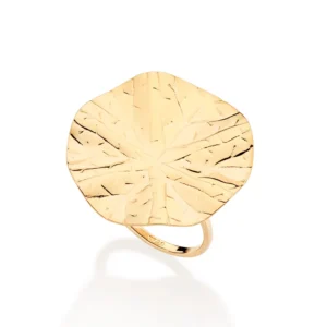 MAXI ANEL FOLHA BANHADO A OURO 18K 513485