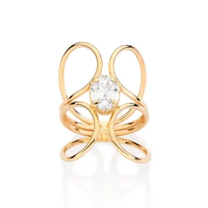 MAXI ANEL BANHADO A OURO 18K COM ZIRCÔNIA 513479
