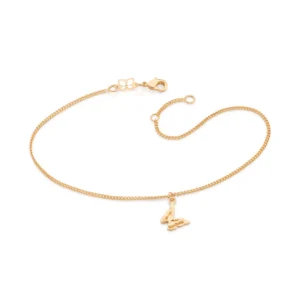 TORNOZELEIRA COM BORBOLETA BANHADA A OURO 18K - TAM.25 552104