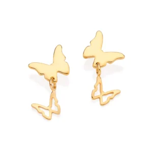 BRINCO BORBOLETA BANHADO A OURO 18K - TAM.ÚNICO 527183
