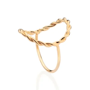 ANEL SKINNY TORCIDO BANHADO A OURO 18K