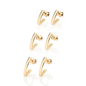 KIT BRINCO MEIA ARGOLA BANHADO A OURO 18K - TAM.ÚNICO 527394