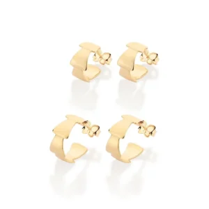 KIT BRINCO MEIA ARGOLA BANHADO A OURO 18K - TAM.ÚNICO 527391
