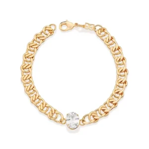 PULSEIRA BANHADA A OURO 18K COM ZIRCÔNIA - TAM.19 55217819