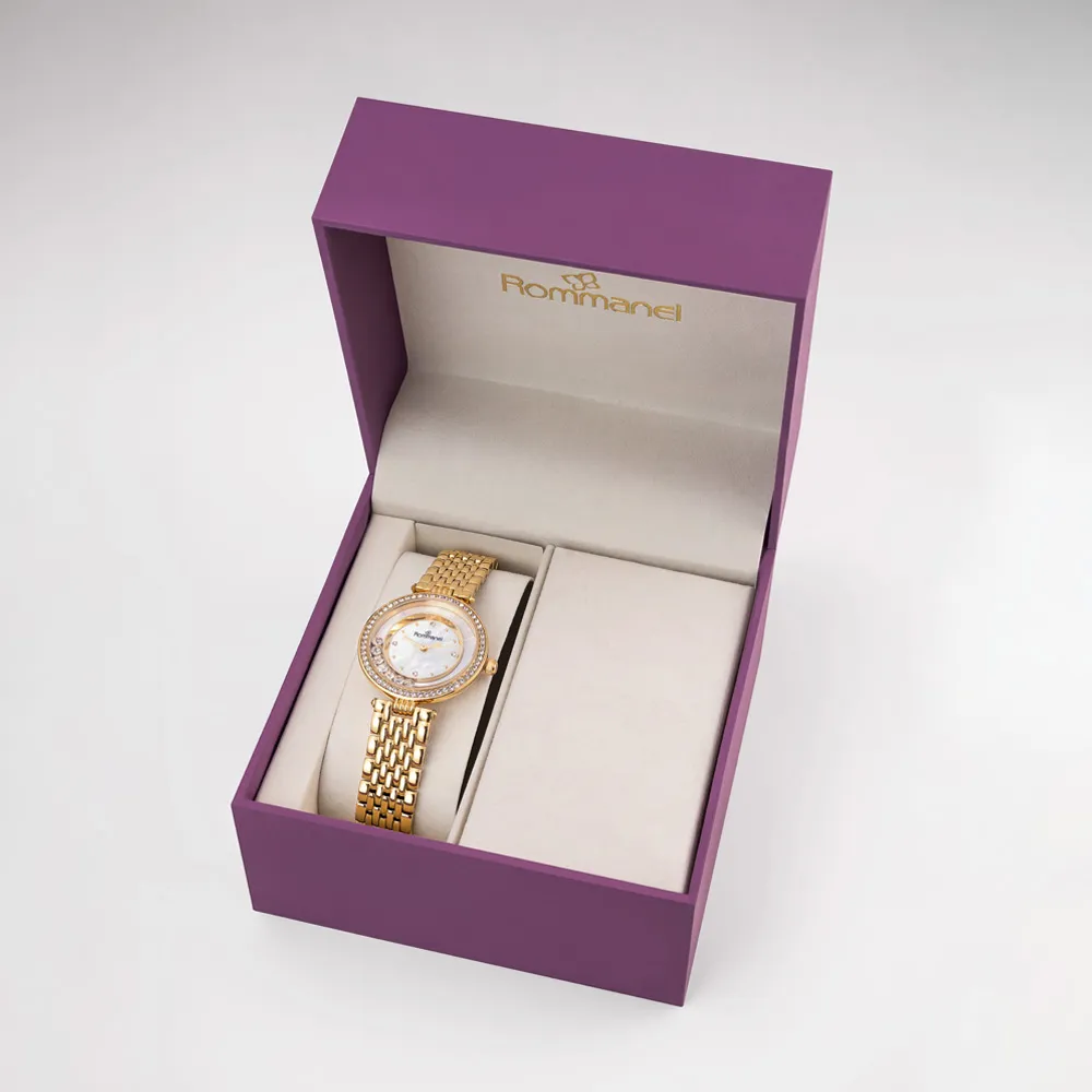 RELÓGIO ANÁLOGICO SOCIAL DOURADO COM CRISTAIS - TAM.ÚNICO 650045 - Imagem 5