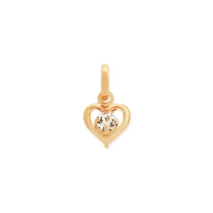 PINGENTE BANHADO A OURO 18K CORAÇÃO COM ZIRCÔNIA - TAM.ÚNICO 540751