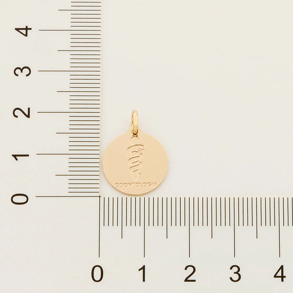 MEDALHA PROFISSÃO ODONTOLOGIA BANHADA A OURO 18K - TAM.ÚNICO 542331 - Imagem 2