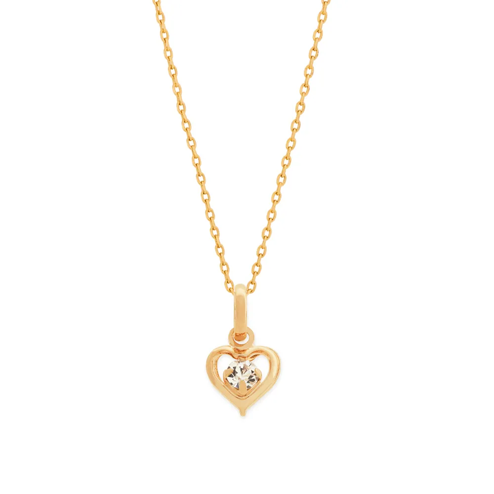 PINGENTE BANHADO A OURO 18K CORAÇÃO COM ZIRCÔNIA - TAM.ÚNICO 540751 - Imagem 2