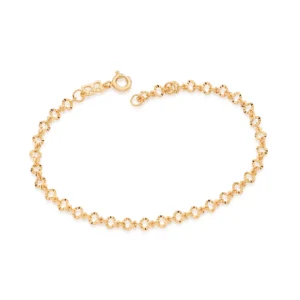 PULSEIRA CORAÇÕES BANHADA A OURO 18K - TAM.19