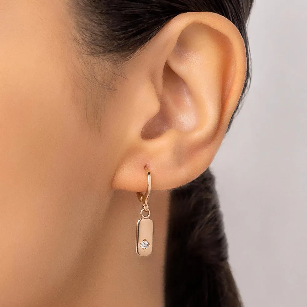 BRINCO ARGOLA BANHADO A OURO 18K COM ZIRCÔNIAS - TAM.ÚNICO 527238 - Imagem 2