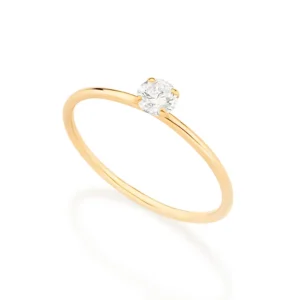 ANEL SOLITÁRIO BANHADO A OURO 18K COM ZIRCÔNIA TAM 20 513053