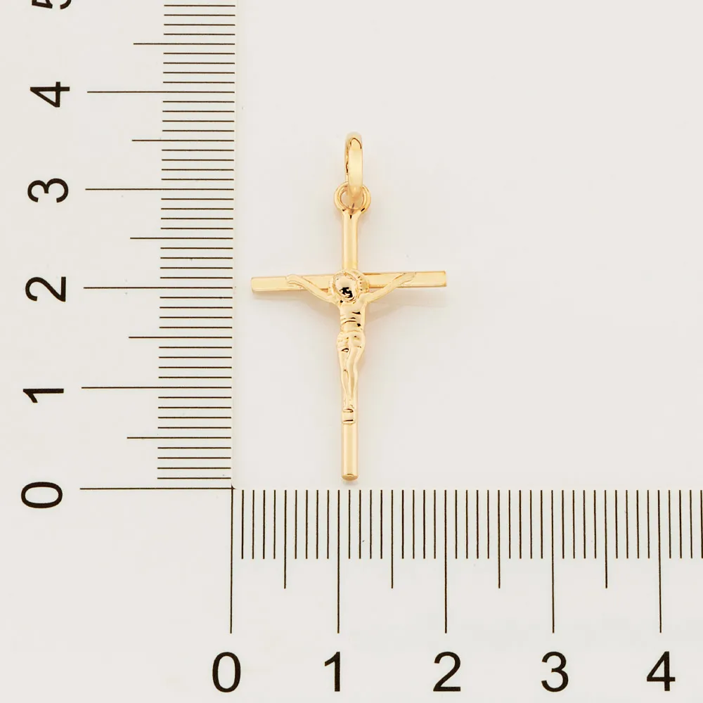 PINGENTE BANHADO A OURO 18K CRUZ COM CRISTO - TAM.ÚNICO 540027 - Imagem 2