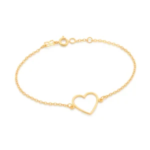 PULSEIRA COM CORAÇÃO BANHADA A OURO 18K - TAM.19 551709