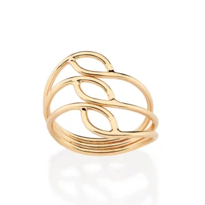 MAXI ANEL ARO TRIPLO VAZADO BANHADO A OURO 18K 513532