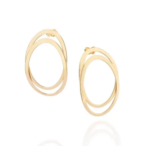 MAXI BRINCO OVAL VAZAZDO SOBREPOSTO BANHADO A OURO 18K - TAM.ÚNICO 527409