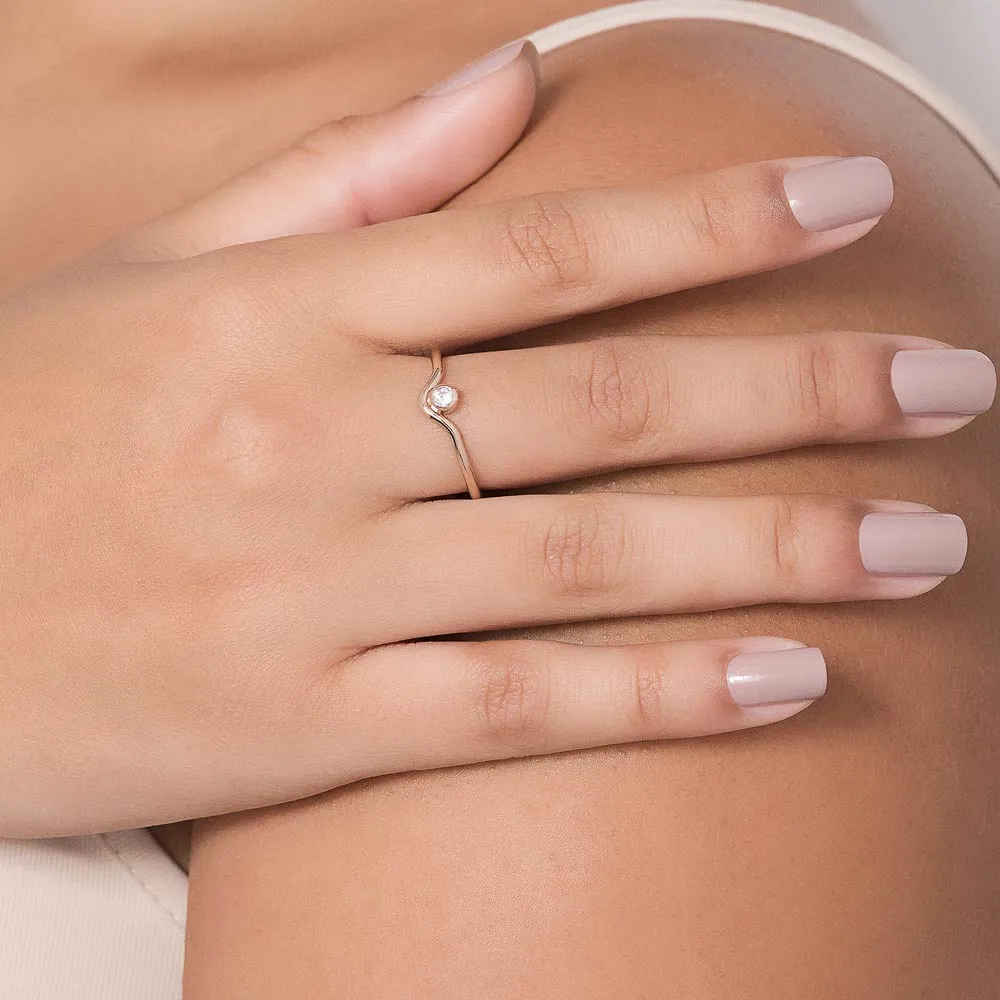 ANEL SOLITÁRIO BANHADO A OURO 18K COM ZIRCÔNIA 513538 - Imagem 2