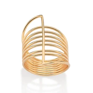 MAXI ANEL OITO AROS BANHADO A OURO 18K 513535