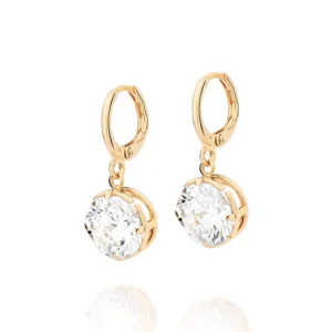 BRINCO ARGOLA BANHADO A OURO 18K COM ZIRCÔNIAS - TAM.ÚNICO 527411