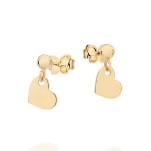 BRINCO PÊNDULO CORAÇÃO BANHADO A OURO 18K COM ESFERAS - TAM.ÚNICO 527421