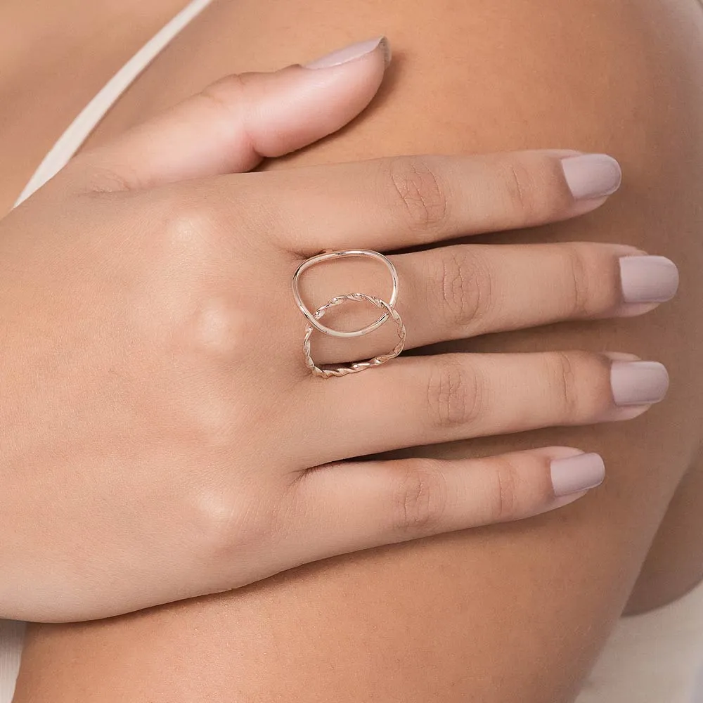 MAXI ANEL CÍRCULOS VAZADOS BANHADO A OURO 18K 513531 - Imagem 3