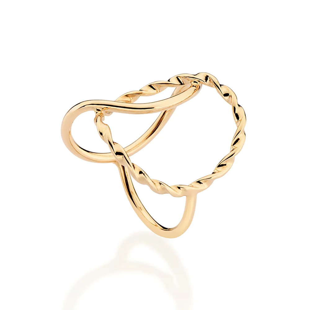 MAXI ANEL CÍRCULOS VAZADOS BANHADO A OURO 18K 513531 - Imagem 2