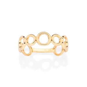 ANEL COM CÍRCULOS VAZADOS BANHADO A OURO 18K 513546