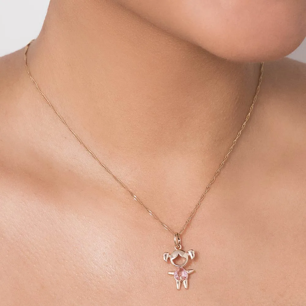 PINGENTE MENINA BANHADO A OURO 18K COM CRISTAL - TAM.ÚNICO 542880 - Imagem 2