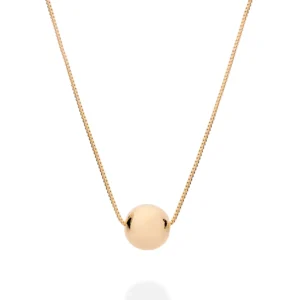 GARGANTILHA COM PINGENTE ESFERA BANHADA A OURO 18K - TAM.45 532549