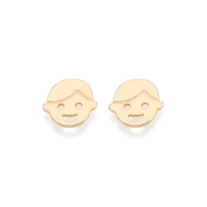 BRINCO ROSTO DE MENINO BANHADO A OURO 18K - TAM.ÚNICO 527438