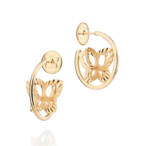 BRINCO ARGOLA COM BORBOLETA BANHADO A OURO 18K - TAM.ÚNICO 527441