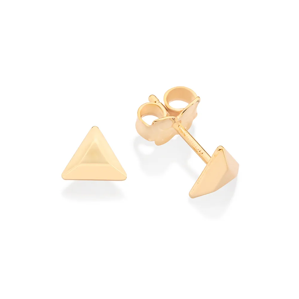 BRINCO TRIÂNGULO FACETADO BANHADO A OURO 18K - TAM.ÚNICO 527455 - Imagem 2
