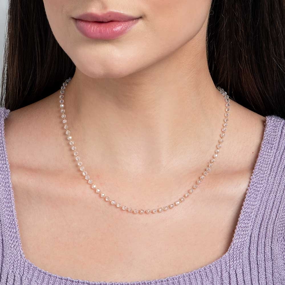 GARGANTILHA COM CRISTAIS BANHADA A OURO 18K - TAM.45 532110 - Imagem 2