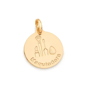 MEDALHA PROFISSÃO MAQUIADORA BANHADA A OURO 18K - TAM.ÚNICO 542380