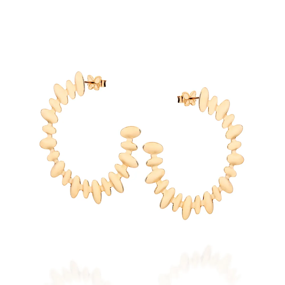 BRINCO MEIA ARGOLA BANHADO A OURO 18K - TAM.ÚNICO 527230