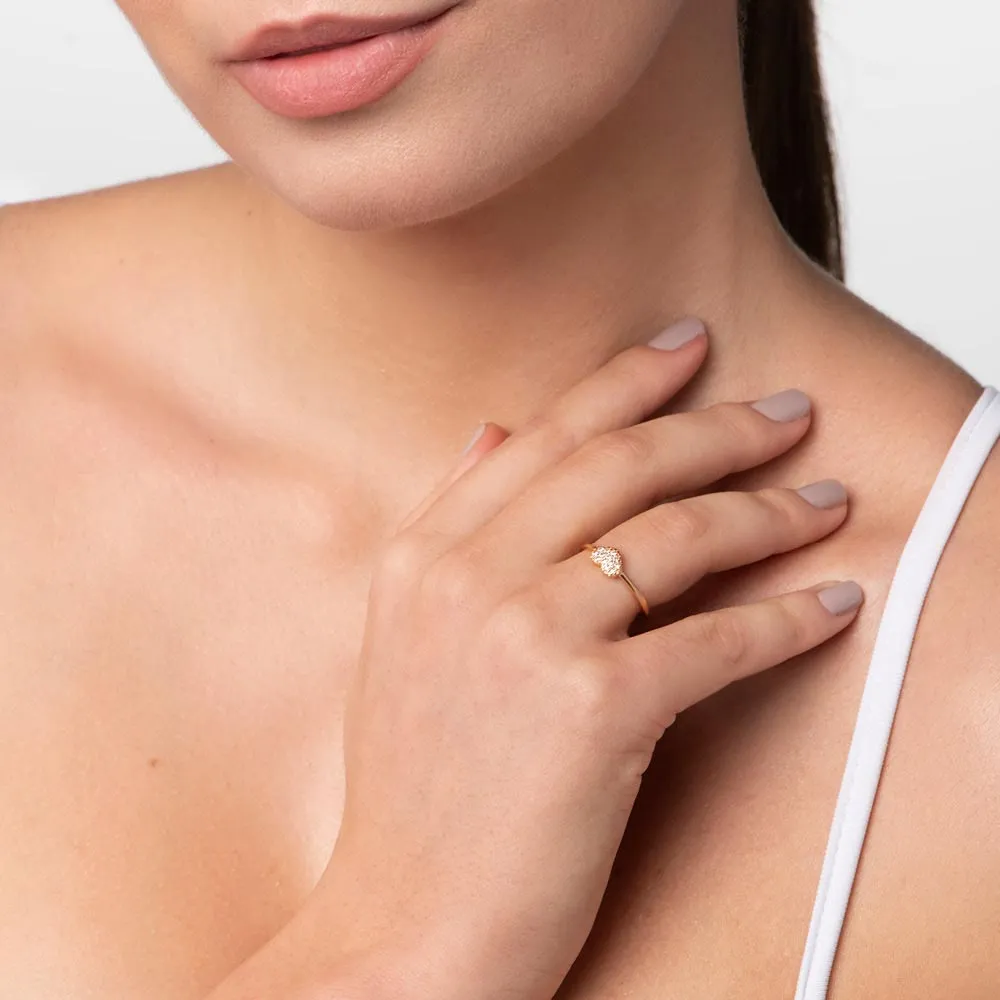 ANEL SKINNY RING BANHADO A OURO 18K COM CORAÇÃO E ZIRCÔNIAS TAM 18 512333 - Imagem 2