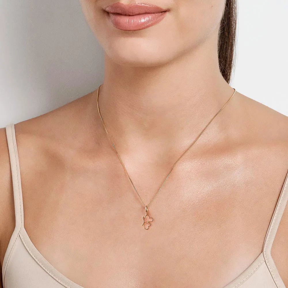 PINGENTE BORBOLETA CORAÇÕES BANHADO A OURO 18K - TAM.ÚNICO 542655 - Imagem 2