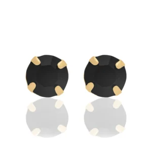 BRINCO SOLITÁRIO BANHADO A OURO 18K COM CRISTAIS - TAM.ÚNICO 525029 PRETO